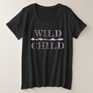 Wild Child feathers and beads boho slogan tee