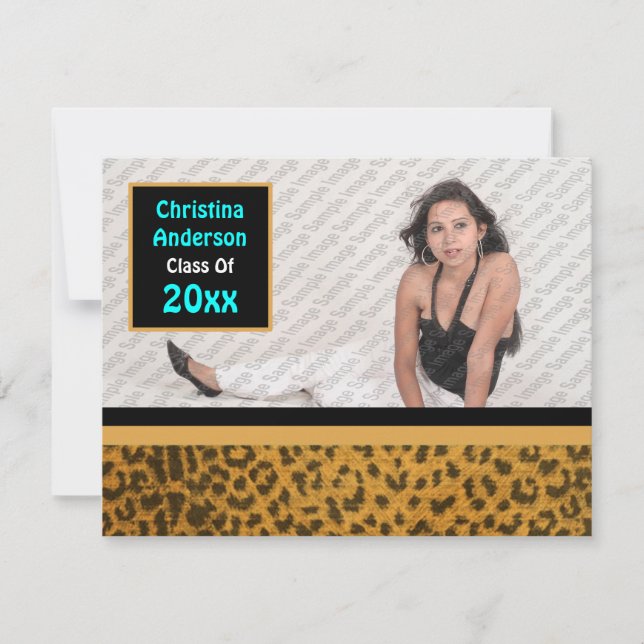 Wild Child Graduation Invitation (Orange) (Front)