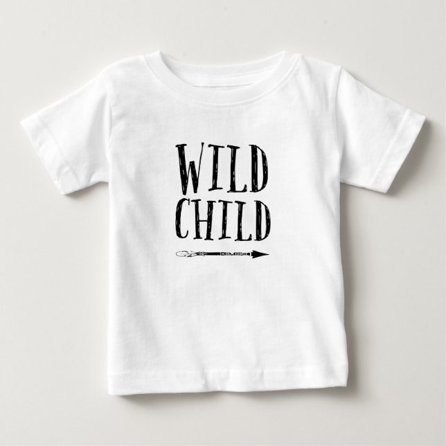 Wild Child hand drawn typography kids T-shirt (Front)
