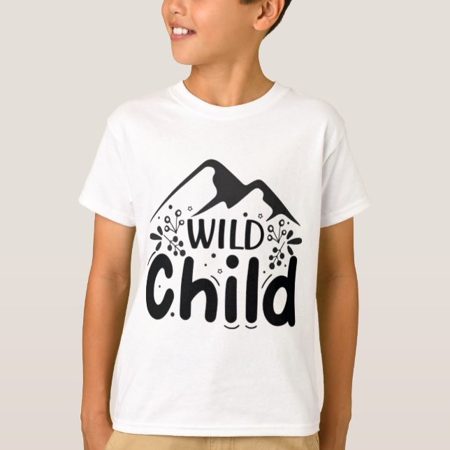 Wild Child Kids' T-Shirt - Adventurous Mountain  (Front)