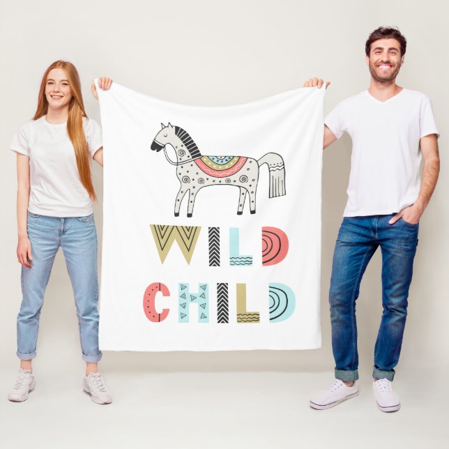 Wild Child Scandia Horse Baby Fleece Blanket (In Situ)