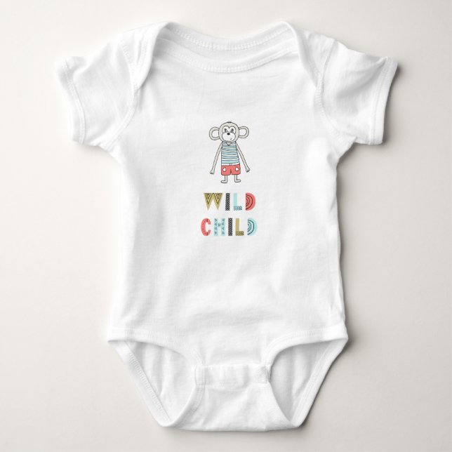 Wild Child Scandia Monkey Baby Bodysuit (Front)