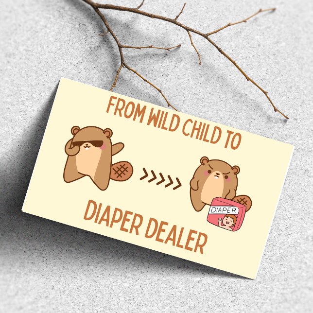 Wild Child to Diaper Dealer Humour for New Parents Card (Funny Pregnancy Congratulations Card – Wild Child to Diaper Dealer Humor for Expecting Parents

)