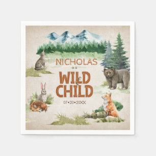 Wild Child Woodland Animal Birthday Party Napkin