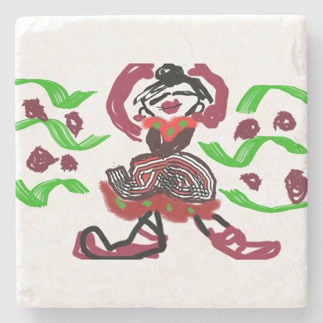 Wild Christmas dance  Stone Coaster (Front)