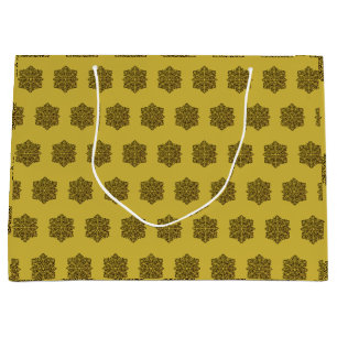 Wild Christmas Gold star Large Gift Bag
