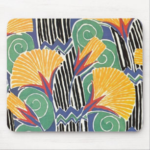 Wild Colourful Art Deco Floral Mousepad