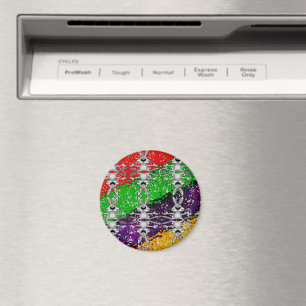 Wild Colourful Rabbit Pattern Magnet