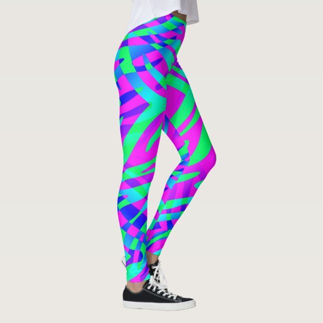 Wild Colourful Zebra Leggings (Right)