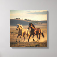 Wild Companions at Sunset – Running Horse Wall Art