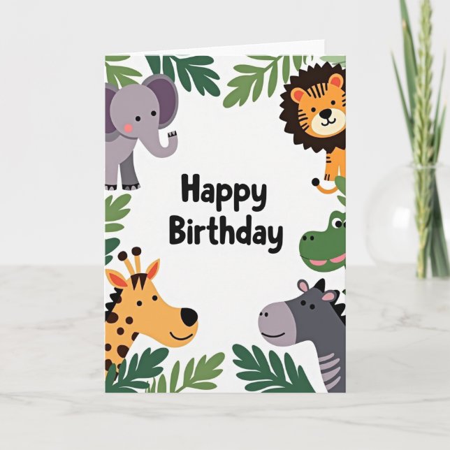 Wild Creature Birthday Card (Front)