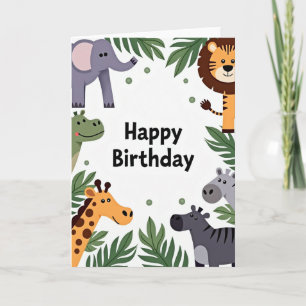 Wild Creatures Birthday Card
