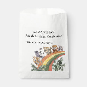 Wild Cute Jungle Animals Rainbow Birthday Favour Bags