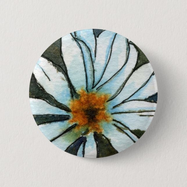 "Wild Daisies #1" Floral Button (Front)