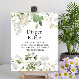 Wild daisy blooms Baby Diaper Raffle Sign