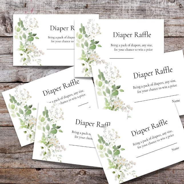 Wild daisy blooms baby Shower diaper raffle  Enclosure Card (Creator Uploaded)