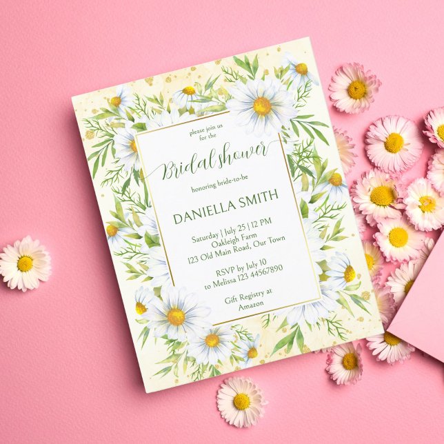 Wild daisy flowers budget bridal shower invitation (Creator Uploaded)