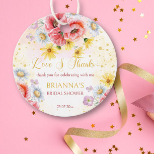 Wild daisy poppy bridal shower favour gift tags