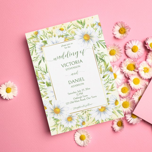Wild daisy spring flowers wedding template (Creator Uploaded)