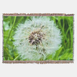 Wild Dandelion Romania Botanical Macro Photograpy Throw Blanket