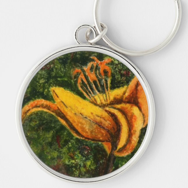 "Wild Day Lilly" Floral Keychain (Front)