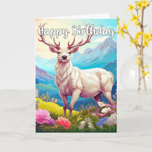 Wild Deer Buck Happy Birthday Card