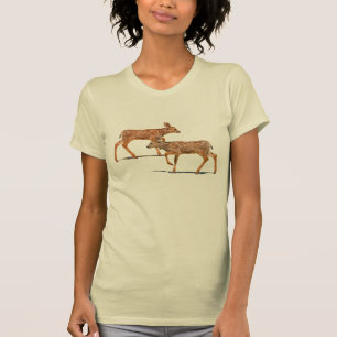 Wild Deer Cute Walking Fawns Wildlife Babies T-Shirt