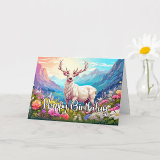 Wild Deer Design Happy Birthday Card