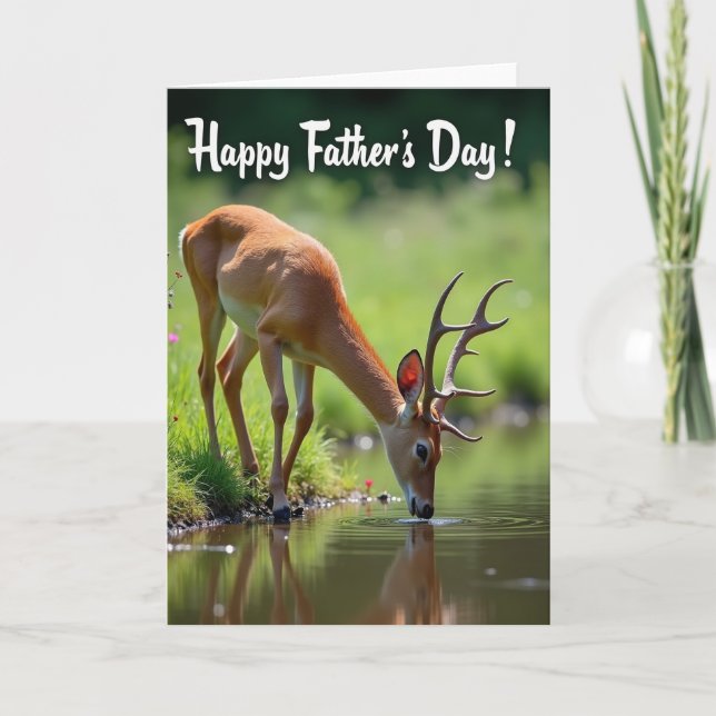 Wild Deer Fathers Day Greet Card (Front)