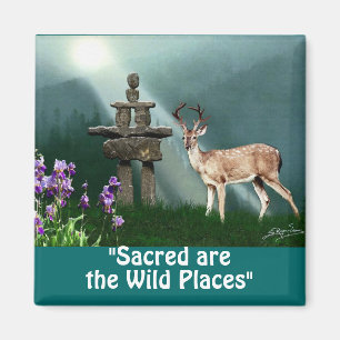 Wild Deer & Inukshuk Wilderness Gift Magnets