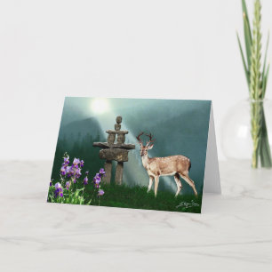 Wild Deer & Inukshuk Wilderness Greeting Cards