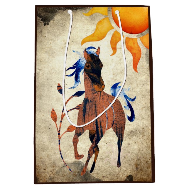 Wild Desert Pony with Sun Horse Medium Gift Bag (Front)