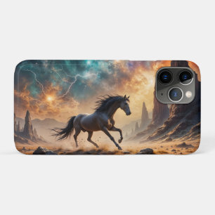 Wild Desert Stallion Nebula stars lightning Case-Mate iPhone Case
