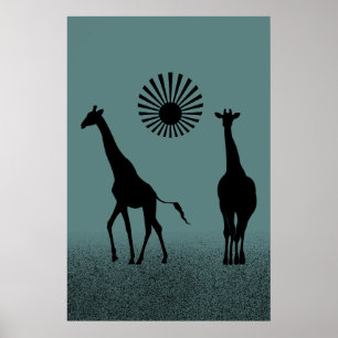 Wild design giraffe poster 