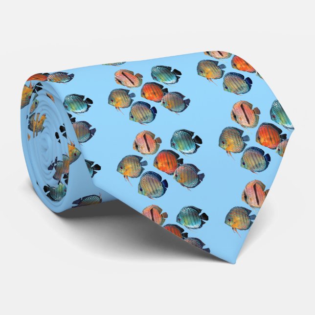Wild Discus Fish Tie (Rolled)