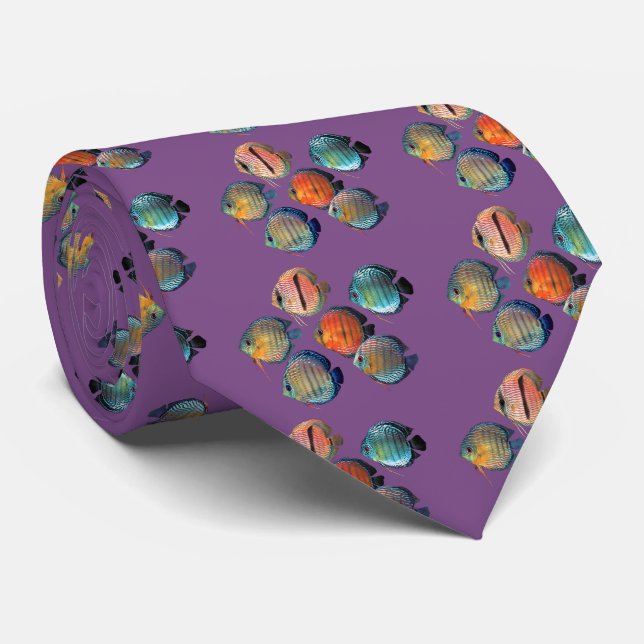Wild Discus Fish Tie (Rolled)