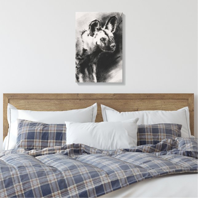 Wild Dog Canvas Print (Insitu(Bedroom))