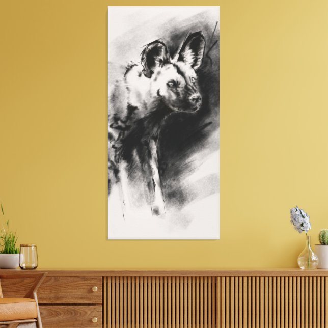 Wild Dog Canvas Print (Insitu(LivingRoom))