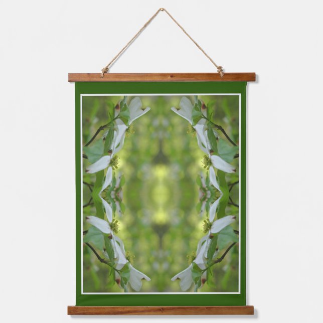 Wild Dogwood Flower Blossoms Abstract     Hanging Tapestry (Front)