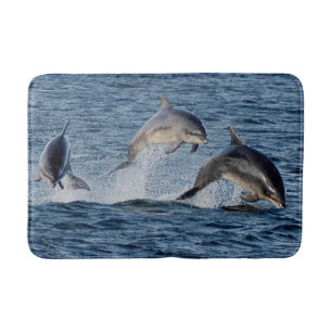 Wild Dolphins Leaping Photograph Scotland Highland Bath Mat