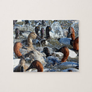 Wild Ducks Spashing Jigsaw Puzzle