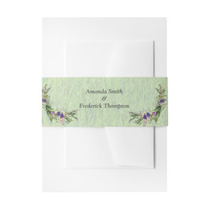 Wild Eco-friendly Grasses & Spring flowers Invitation Belly Band
