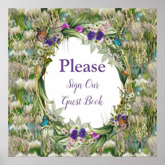 Wild Eco-friendly Grasses & Spring flowers Poster (Front)