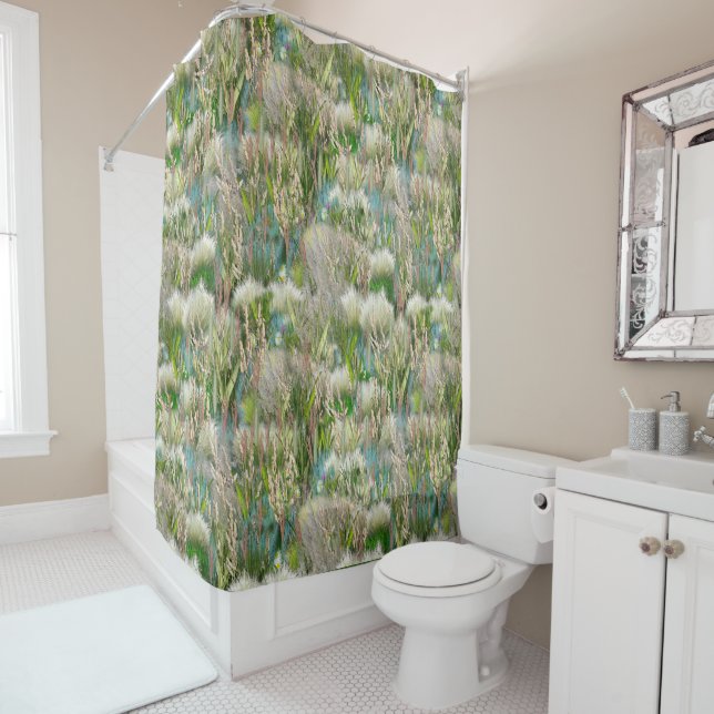 Wild Eco-friendly Native Grasses in Spring  Shower Curtain (In Situ)