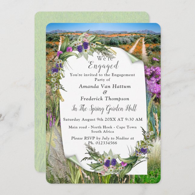 Wild Eco-friendly Spring Flowers Invitation (Front/Back)