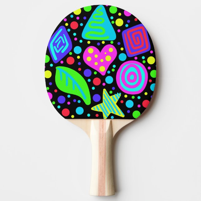 Wild Eighties Party Ping Pong Paddle (Front)