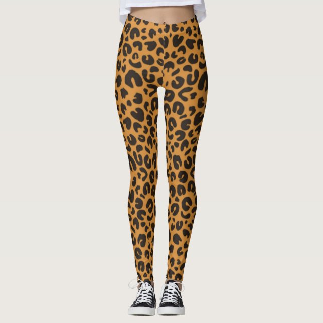 Wild Elegance: Leopard Print Leggings (Front)