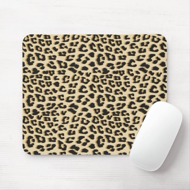Wild Elegance Leopard Print Mouse Pad (With Mouse)