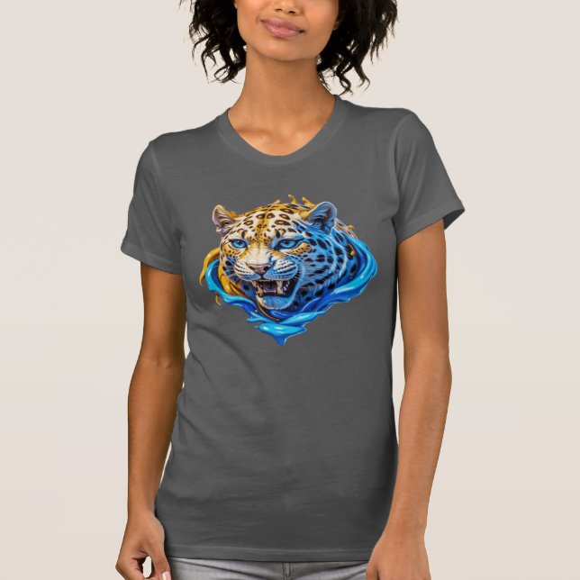 "Wild Elegance: The Aquatic Leopard" T-Shirt (Front)