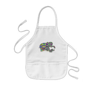 Wild Elephants Kids Apron